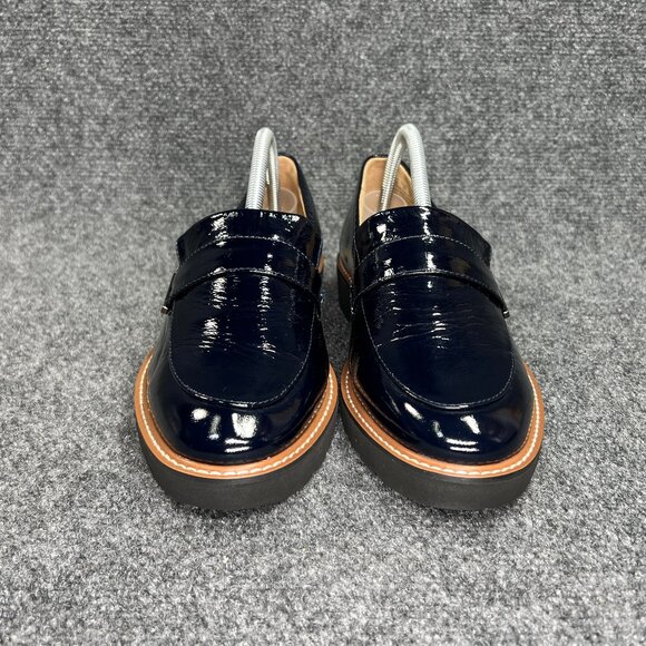 Naturalizer Adaline Loafers Womens Size 10 Dark Blue Patent Leather Slip On Shoe - Picture 2 of 12